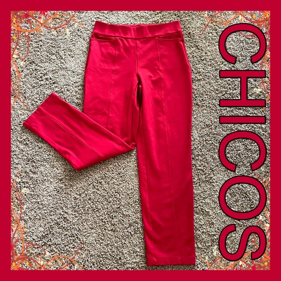 CHICO’S RED PANTS-SLACKS ~ Sz XS - Chico’s 0 Short - Picture 13 of 13